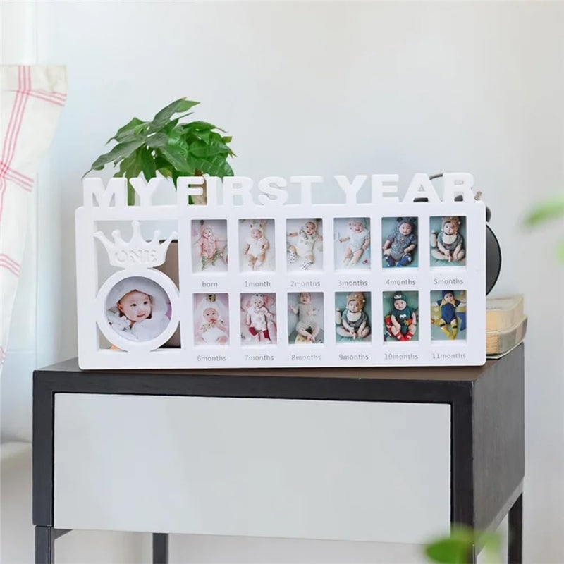 CCONYA Creative Baby Commemorate First 12 Months Picture Frame Kids Growing Memory Gift DIY Newborns First Year Souvenirs Photo Frame (white) - Image 2